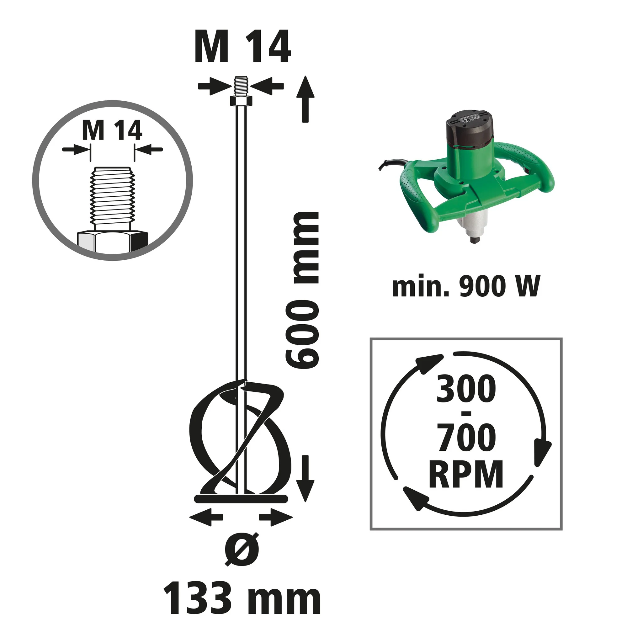 Mörtel- und Klebermischer für Handrührwerke - Image 4
