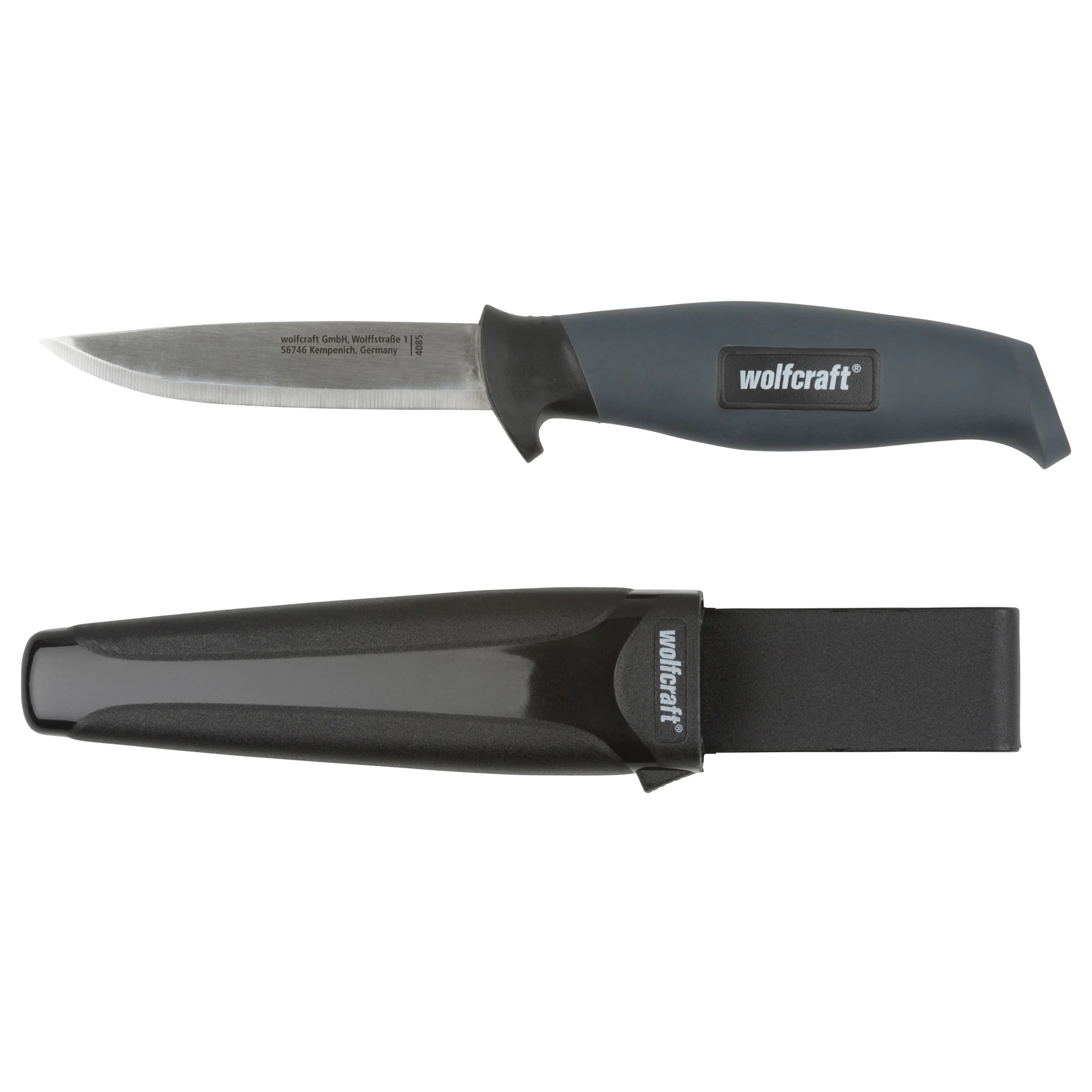 Outdoormesser mit glatter Klinge und Köcher